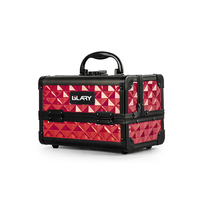 GLARY boîte de train de maquillage à coque dure avec miroir boîte de maquillage de beauté cosmétique avec plateaux boîte de maquillage de marque privée