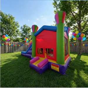 Château gonflable combiné avec toboggan en forme <span class=keywords><strong>de</strong></span> <span class=keywords><strong>montgolfière</strong></span> pour location événementielle - Product Image 4