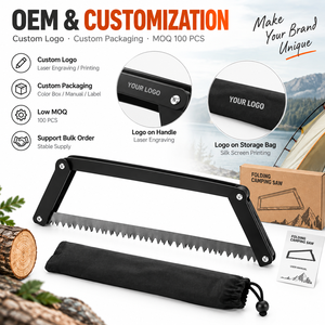 Scie à main pliable portable avec logo personnalisé, légère en alliage d'aluminium, pour le bushcraft, la survie en extérieur et la coupe du bois - Product Image 6