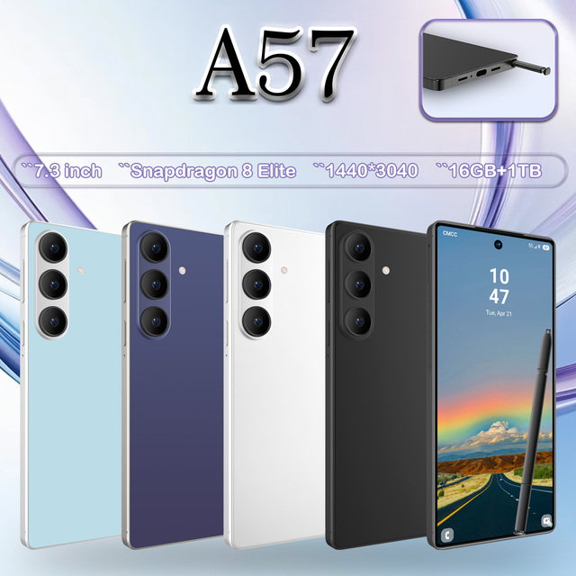 A57 Best Seller 5G Mobile Phone 16GB+1TB Large Storage 7.3 Inch Ultra HD Display GPS Smart Phone Suitable for Traveling Outside