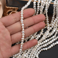 Vente en gros 4-5mm trou latéral lisse à deux faces perles d'eau douce naturelles baroques perles d'eau douce