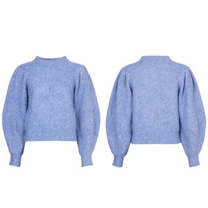Suéter de Oficina Personalizado para Mujer, Invierno, Cuello Redondo, Tejido de Punto, Manga Farol, Cómodo para Uso Diario - Product Image 4