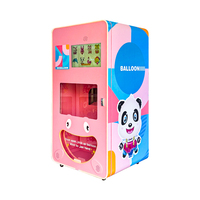 Distributeur automatique de ballons tactile commercial Naughty Dog avec écran 21,5 pouces, couleur rose, modes de paiement personnalisés