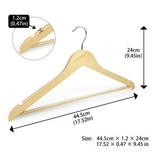Appendiabiti in Legno Massello di Grado A WOODSTAR, Antiscivolo, per Risparmio di Spazio in Negozi, Supermercati, Bagni e Uso Esterno - Product Image 4
