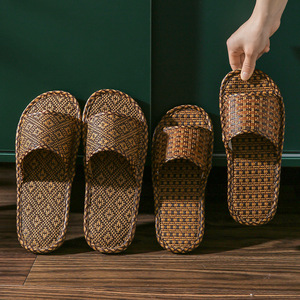 XiJie XJ-04 Nuovo Tappetino Estivo Traspirante Leggero in Paglia di Bambù e <span class=keywords><strong>Rattan</strong></span> con Intersuola in EVA e Suola in Pelle Incollata per Uomo e Donna da Interno - Product Image 2