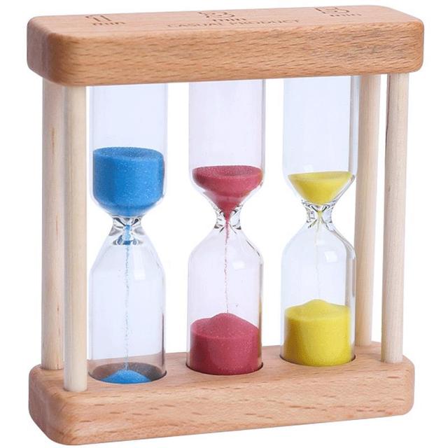 Modern Design for Smiley Face Hourglass 3-Minute Wooden Combination Timer Sand Clock for Kids Toy Traditional Wood Glass