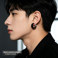 Boucles d'oreilles unisexes punk en acier inoxydable avec diamants, style coréen Ins, prêtes à l'emploi, vente en gros