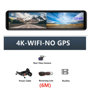 Cámara de salpicadero para espejo retrovisor de 12 pulgadas DVR para coche con pantalla táctil completa G-Sensor GPS Vista trasera frontal 4K Video Recorder Car Black Box - Product Image 4