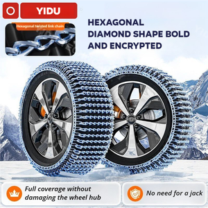 Chaînes à <span class=keywords><strong>neige</strong></span> en acier au manganèse YIDU, universelles, antidérapantes pour pneus de <span class=keywords><strong>voiture</strong></span> d'hiver, 2 pièces par ensemble, applicables aux berlines/SUV/camions, neuves - Product Image 4
