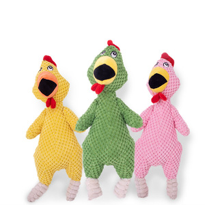 Pet Plush Toy Cat Dog Puzzle Toy Cute <strong>Chicken</strong> Bite Resistant Interactive <strong>Squeaky</strong> Pet Dog Teeth Cleaning Chew Toy Pet Supplies - Product Image 1