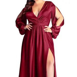 A-Line Satin Plus-Size Prom Dress with Corset