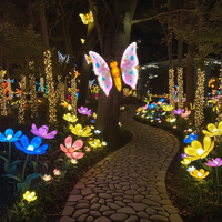 Éclairage Décoratif Farfalle Luminogène Géant pour Jardin Extérieur, Papillon Géant LED pour Paysage, Noël, IP65, PVC, Nouvel An
