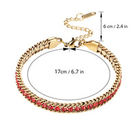Bracelet en acier inoxydable vintage Resoul avec zircon, chaîne fine minimaliste multicolore, accessoires de luxe pour femmes