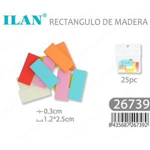 Ilan Rettangoli di Legno 1.2x2.5x0.3 Cm 25 Pezzi Materiale per Artigianato - Product Image 3