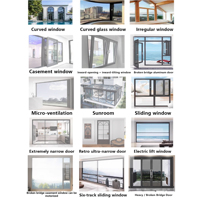 Modelos de Ventanas Francesas Modernas VOBO con Apertura Vertical, Puertas y Ventanas de Vidrio con Aleación de Aluminio, Aislamiento Térmico