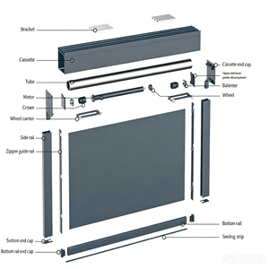 Persianas enrollables extra altas WR160-<span class=keywords><strong>190</strong></span> resistentes al viento para vestíbulos de hoteles, proyectos comerciales y de sombreado exterior - Product Image 3