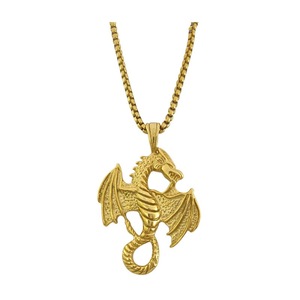 yunnique Stainless Steel Dragon Pendant Necklace For Men Animal Zodiac Design Gift Jewelry - Product Image 1