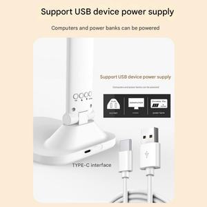 Lámpara de Mesa LED de Diseño Moderno Blanca con Control Táctil, Pantalla Digital, Multiángulo Ajustable, Recargable, Luz de Estudio de 180 Grados - Product Image 2
