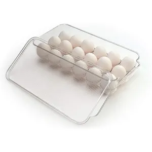 18 Eggs Refrigerator Egg Holder Storage Box Plastic Kitchen Fridge Egg Box For Storage