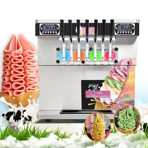 Mesin pembuat es krim 7 rasa desktop yogurt beku lembut pembuat 7 in 1