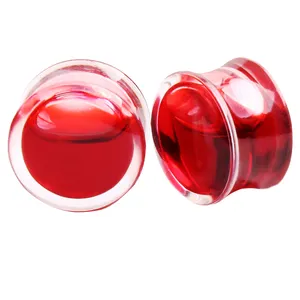 Dilatadores de acrílico y Rojo para oreja, expansor de 6-20mm, Piercing, joyería corporal