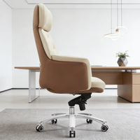 Chaise de bureau moderne ergonomique à dossier haut pivotante et inclinable en cuir, réglable en hauteur, pour la maison, le bureau et l'école, modèle 6836A