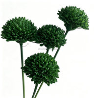 L-147 Boules de fleurs artificielles en soie faites à la main, motif nid d'abeille vert, à longue tige, fausse verdure en vrac pour mariages et Noël