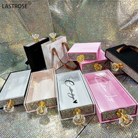 Boîte à cils vide en strass en gros, étiquette privée, emballage de luxe, étui pour cils, emballage de cils