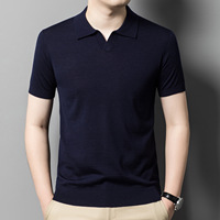 Pull personnalisé pour hommes T-shirt à manches courtes Demi-manche Bas de manche Tricot Polo Pullovers Pulls Bouton Patte Printemps Automne