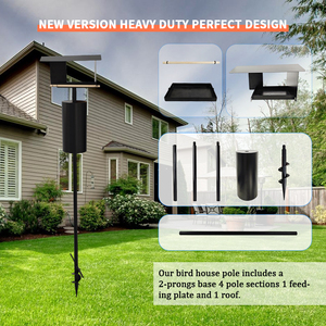 Mangeoires à oiseaux JH-Mech 170 cm avec 15x 30 cm de dispositifs anti-écureuil, remplissage facile, mangeoire à oiseaux en métal durable, résistante aux écureuils - Product Image 5