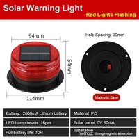 Tragbares Solar-Magnet-Blitzlicht mit hoher Intensität, prismatischer reflektierender PC-Amber-LED-Blitzleuchte für Einsatzfahrzeuge