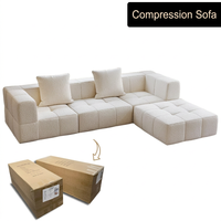 Canapé modulaire sans cadre en éponge compressée sous vide, standard export, pour salon