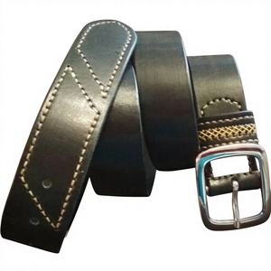 Ceinture pour homme en cuir de vache écologique, vintage, avec boucle en acier, résistante, imperméable, légère, largeur 3,8 cm - Product Image 2
