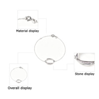 Bracelets tendance en argent sterling 925 pour femmes, bijoux fantaisie avec accents de zircon cubique