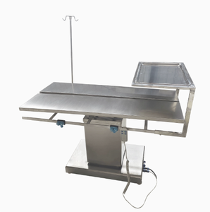 <b>Electric</b> Lifting V-Top Surgical <b>Table</b> Stainless Steel Hospital Operating <b>Table</b> with IV Pole and Tray - Product Image 1