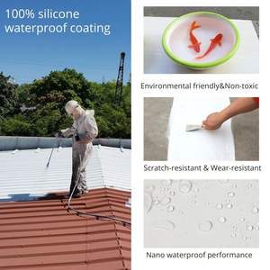 Venta al por mayor de ladrillo techo plano elastomérico blanco nano 100% caucho líquido de silicona revestimiento impermeable - Product Image 3