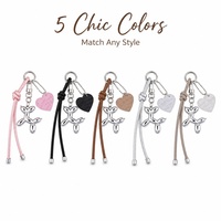 Porte-clés Chien Ballon en Résine Pop Art, Breloque de Sac en Cuir PU, Charme pour Clés et Sac à Dos, Cadeau Mignon pour Femmes