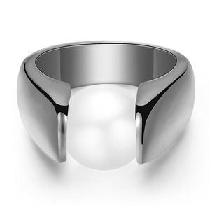 Anillos de Moda de 10MM, Oro de 18K, Piedra Negra, Engaste a Presión, Diseño Geométrico, Joyería de Regalo - Product Image 2