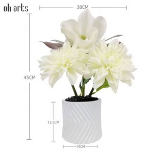 OH ARTS Set Dried Artificial Mixed Mixed Dahlia Andartificial magnolia Flowers <b>for</b> Indoor Outdoor Decoration - Product Image 2