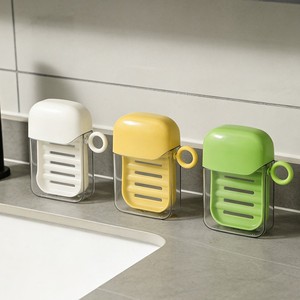 Portable Soap Box Travel <b>Mini</b> Soap Dish With Lid Transparent Draining Rectangular <b>PC</b> Material Standard Size - Product Image 2