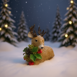 HOMERA Christmas Deer Figurine 25x13x25cm Plastic Matte Indoor Decoration For Living Room Holiday Display - Product Image 2