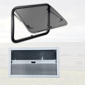 Ventana de caravana de apertura exterior, doble cristal acrílico, con marco de aluminio para autocaravana y remolque de viaje - Product Image 1