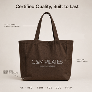 Bolsa de Compras Personalizada al por Mayor, Bolsa de Lona de Algodón Reutilizable con Estampado, Bolsa de Compras Grande para Mujer, para Pilates y Yoga, con Logotipo - Product Image 2