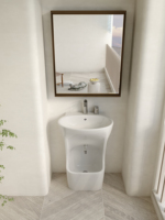 Lavabo de Wudu musulman sur pied, design moderne, durable, résistant à l'eau, écologique, autoportant, en céramique blanche ovale, pour salle de bain et hôtel