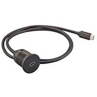 Câble USB-C étanche 1m à montage encastré IP67, tressé en PVC, rallonge mâle-femelle pour tableau de bord de camion, bateau, moto