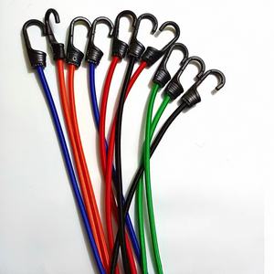 Эластичный шнур (банджи) диаметром 8 мм с двойными стальными крюками, нагрузка до 65 кг, для кемпингового снаряжения - Product Image 1