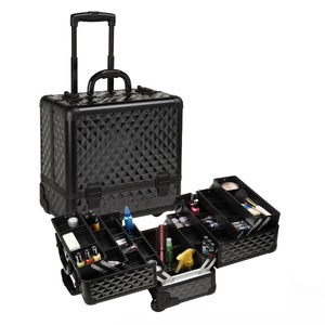 Cán Trang Điểm Xe Đẩy Mỹ Phẩm Trường Hợp Make Up Box Nhôm Biểu Tượng Tùy Chỉnh Trường Hợp - Product Image 1