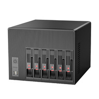 Perangkat Penyimpanan HDD 6bays N100 4TB Kartu Jaringan 2.5G RAM DDR4 4G 8G 16G SSD 64GB 128GB Cloud Pribadi Rumah NAS Server Mini PC