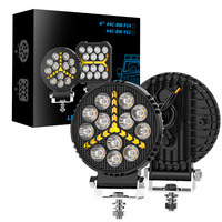 Barre lumineuse LED tout-terrain ronde bicolore blanc ambre, feux de jour, étanche, pour conduite et travail en véhicule
