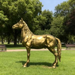 Vente en gros réaliste <span class=keywords><strong>Sculpture</strong></span> de cheval en <span class=keywords><strong>bronze</strong></span> finition peinte couleur personnalisée Design de luxe moderne résistant aux intempéries taille personnalisée animal - Product Image 5